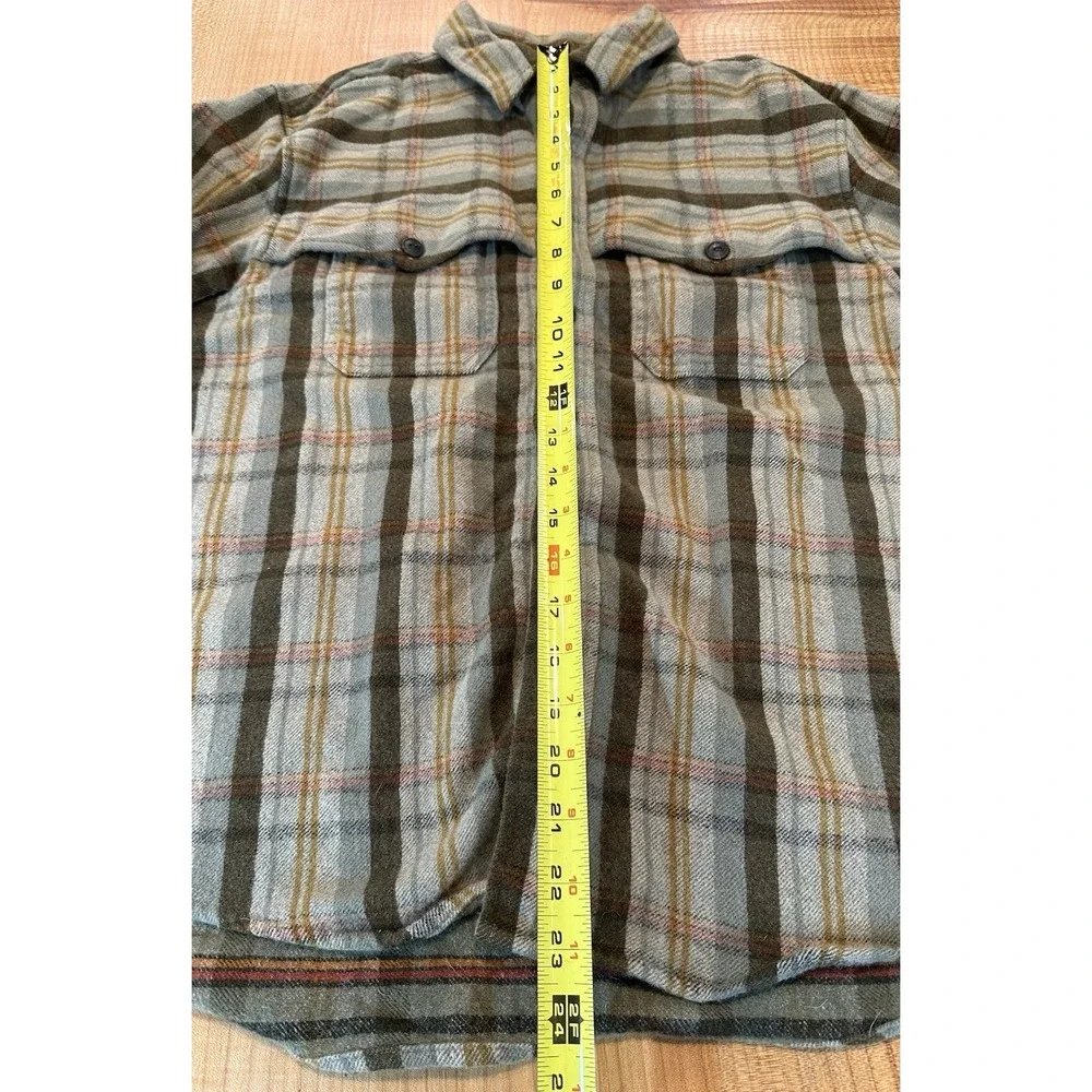Pendleton Shirt Jacket Mens Brown Tan Plaid Lined Virgin Wool Corduroy Size 2XL